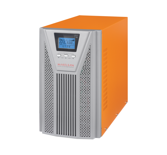 ДБЖ з правильною синусоїдою ONLINE MAKELSAN PowerPack Se-3kVA-LCD, 3000VA (2700Вт), 72В, Вбудована батарея 12V 7Ah х 6 шт, (464*191*335), 25,5кг, Q1