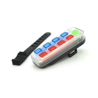 Задній стоп для велосипеда QX-W08B, 5 режимів, акумулятор, кабель USB, Red / Blue, Box