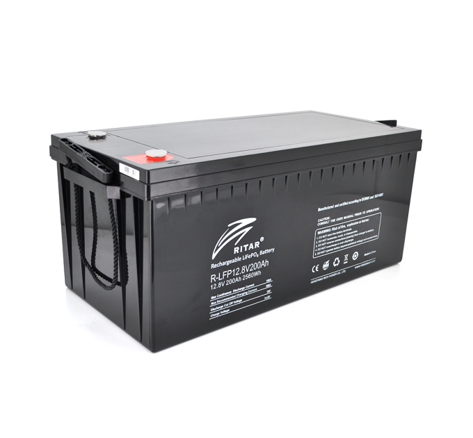 Акумуляторна батарея з bluetooth Ritar LiFePO4 12,8V 200Ah 2560Wh BMS100@4S ( 522 х 240 х 219 (224) ) Q1