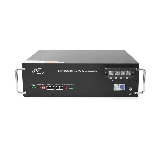 Акумуляторна батарея Ritar LiFePO4 48V 100Ah 4800Wh BMS100@15S для монтажу у стійку ( 442 x450 х 175 ) Q1