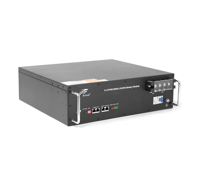 Акумуляторна батарея Ritar LiFePO4 48V 100Ah 4800Wh BMS100@15S для монтажу у стійку ( 442 x450 х 175 ) Q1