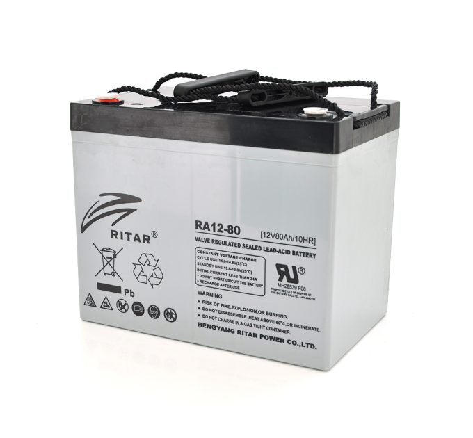Акумуляторна батарея AGM RITAR RA12-80, Gray Case, 12V 80.0Ah ( 350 x 167 x 182 ) Q1