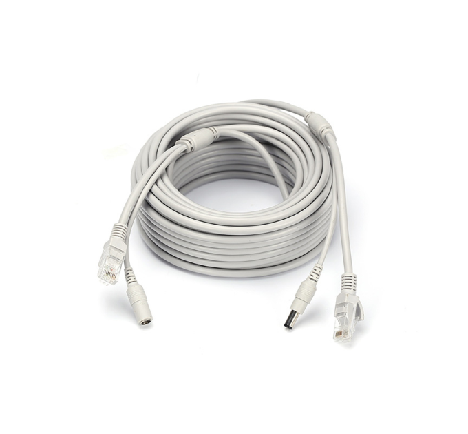 Патчкорд комбінований по кручений парі RJ-45 + DC 40m, сірий, Q25