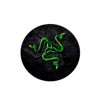Килимок 220*220 мм тканинний RAZER 11 з боковою прошивкою (круглий), товщина 3 мм, колір Black / Green, Пакет