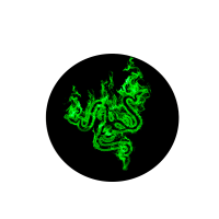Килимок 220*220 мм тканинний RAZER 17 з боковою прошивкою (круглий), товщина 3 мм, колір Black / Green, Пакет