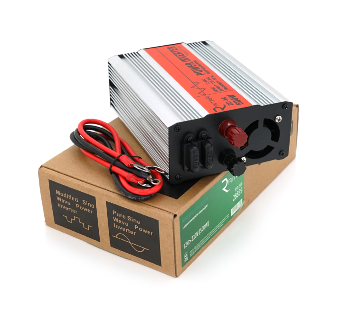 Інвертор напруги RITAR RSX-500, 12V / 220V, 500W з апроксимувати синусоїдою, 1xShuko, 1xUSB, клемні дроти, BOX, Q20