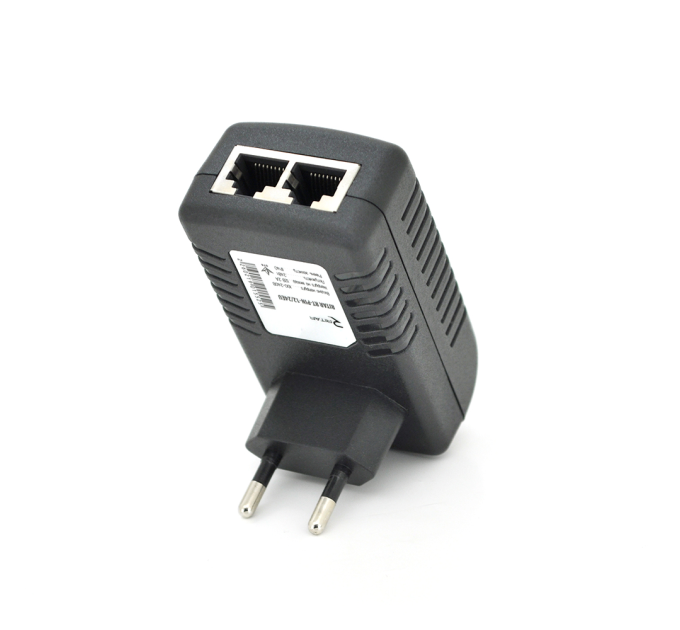 POE інжектор RITAR RT-PIN-48 / 24EU, 48V 0,5A (24Вт) з портами Ethernet 10 / 100 Мбіт / с, EU PLUG