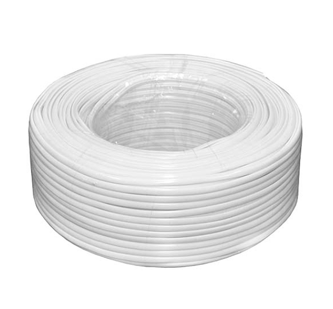 Кабель коаксіальний з живленням RITAR W100-RG690 + 2x0.5mm2ССА, 1,02 мм.CU, 64x0.12m CCA жовтий екран, 75 Ом, FPE, оболонка 6,91мм білий PVC, бухта 100м Q4