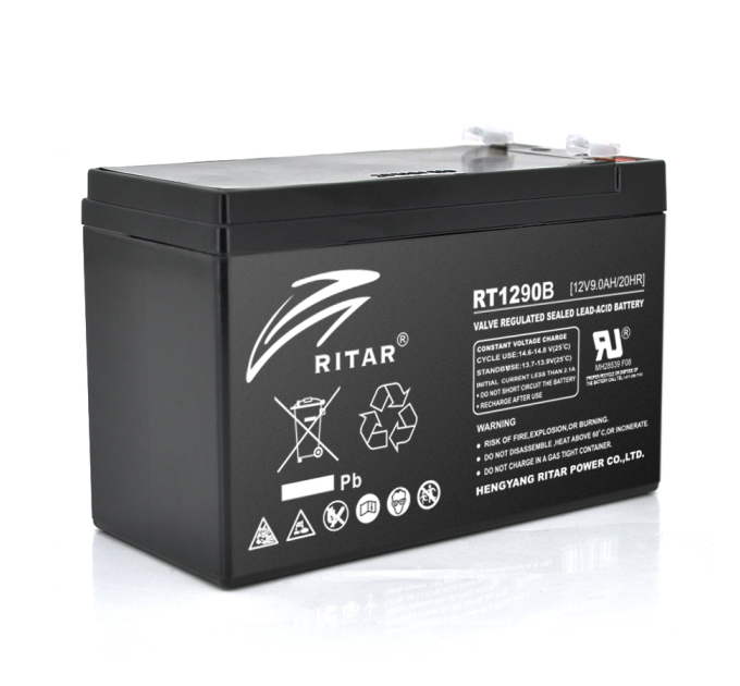 Акумуляторна батарея AGM RITAR RT1290B, Black Case, 12V 9.0Ah ( 151 х 65 х 94 (100) ) Q10