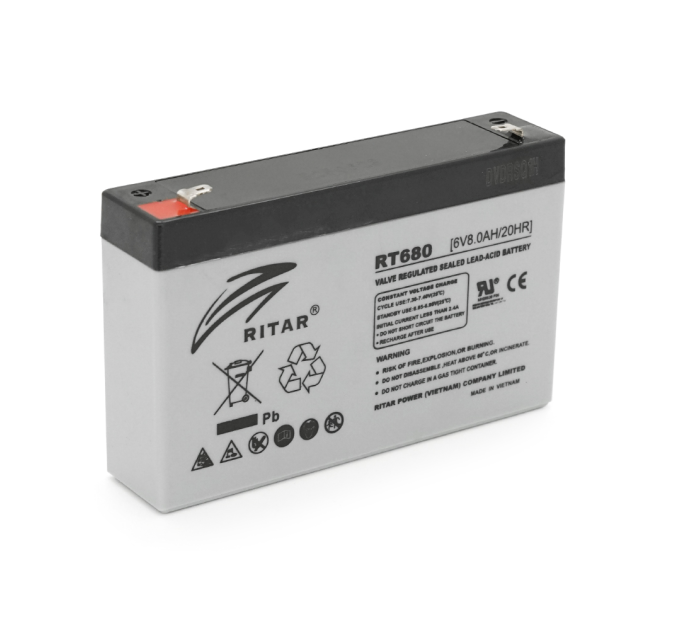 Акумуляторна батарея AGM RITAR RT680, Gray Case, 6V 8Ah (151х34х94 (100)) Q10