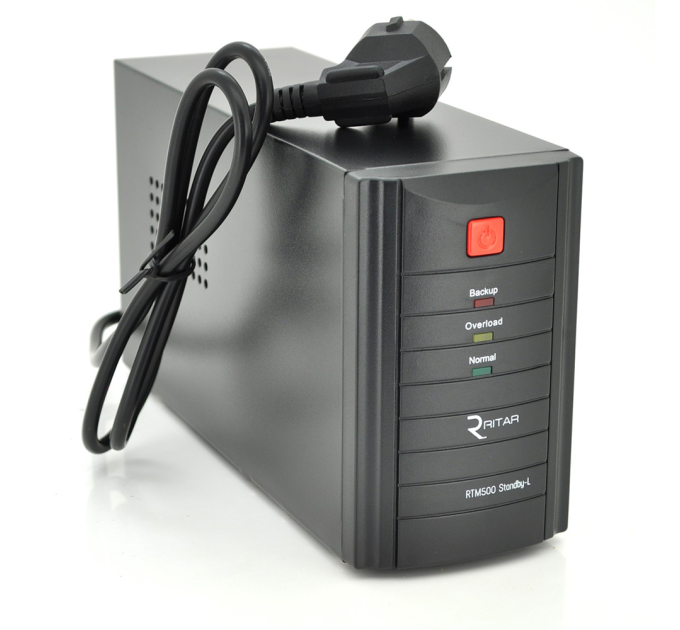 ДБЖ Ritar RTM500 (300W) Standby-L, LED, AVR, 1st, 2xSCHUKO socket, 1x12V4.5Ah, metal Case ( 260 х 85 х 140) Q4