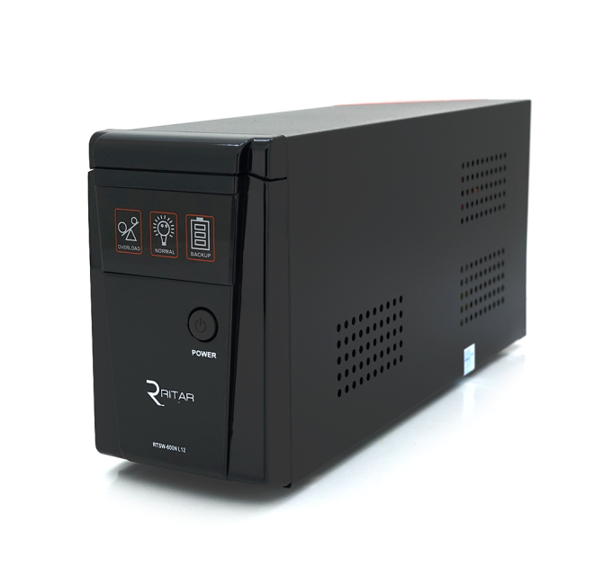 ДБЖ з правильною синусоїдою RITAR RTSW-600NL12 LED (360Вт), 12В, під зовнішній АКБ, Q4 (320*132*210) 4,2 кг (236*85*130)