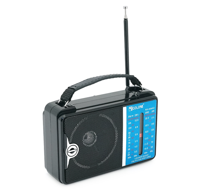 Радіоприймач GOLON RX-A06AC, LED, 2x3W, FM радіо, корпус пластмас, Black, BOX