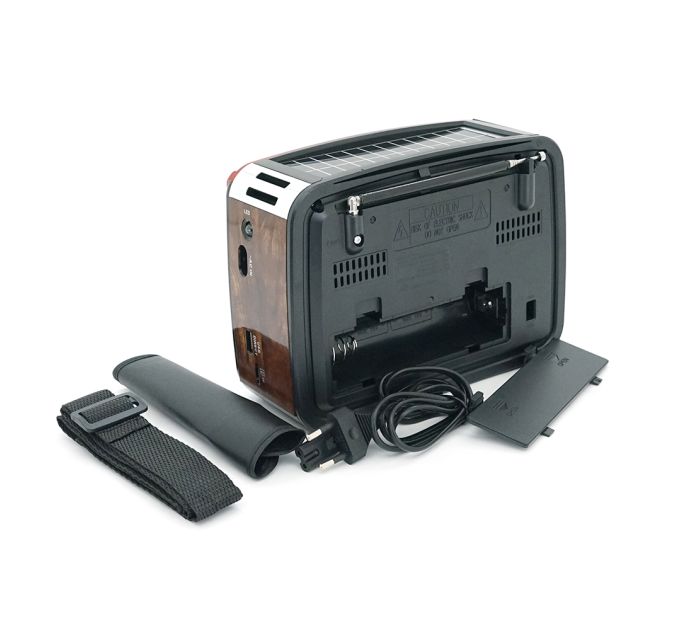 Радіоприймач GOLON RX455S, LED, 6W, AM / FM радіо, Вхід microSD, USB, живлення від 220+АКБ+2*LR20, корпус пластмас, Black / Grey, BOX