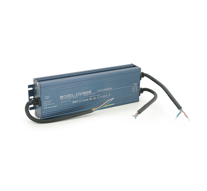 Імпульсний блок живлення герметичний (Led Converter) 12V 300W, IP67, 235х35х73 мм, Box