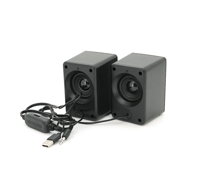 Колонки 2.0 JEDEL S-527 USB+3.5mm, 2x3W, 120Hz-20KHz, з LED підсвічуванням, 65х80х100 мм, Black, BOX