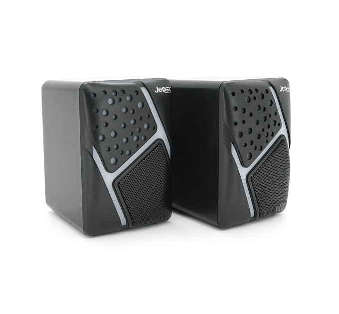 Колонки 2.0 JEDEL S-527 USB+3.5mm, 2x3W, 120Hz-20KHz, з LED підсвічуванням, 65х80х100 мм, Black, BOX