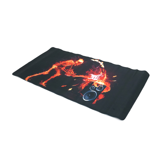 Килимок 400*800 тканинний "Fire musician" з боковою прошивкою, товщина 3 мм, колір Black-red, Пакет