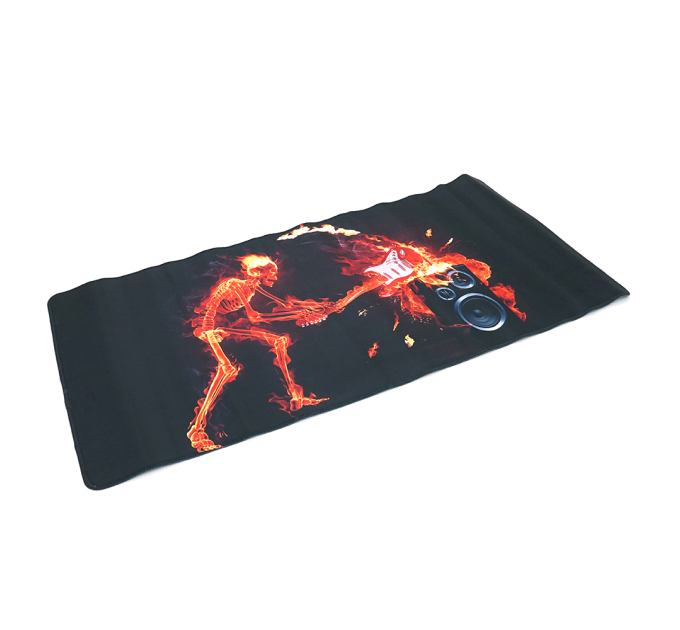 Килимок 400*800 тканинний "Fire musician" з боковою прошивкою, товщина 3 мм, колір Black-red, Пакет