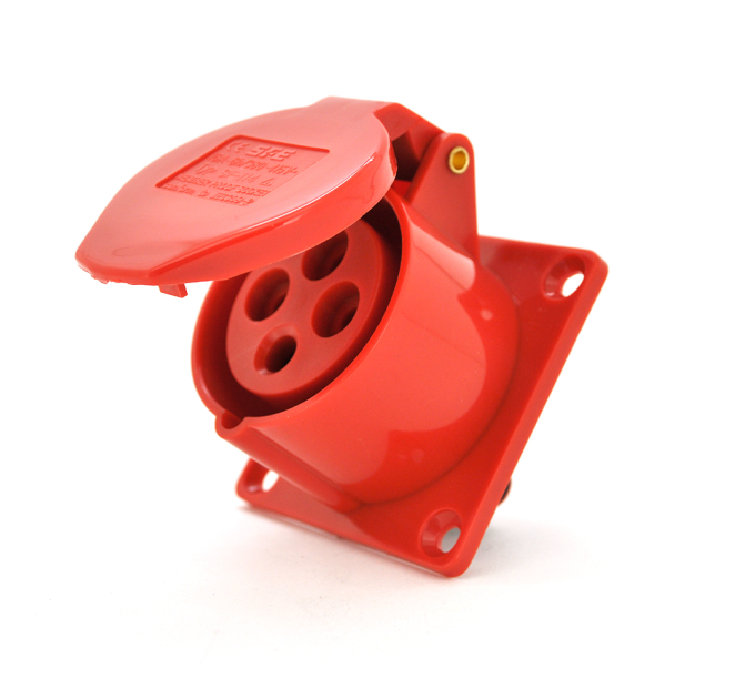 Розетка накладна пряма SF-314, 4 полюса, 3Р + E, 16А, 380V, IP44