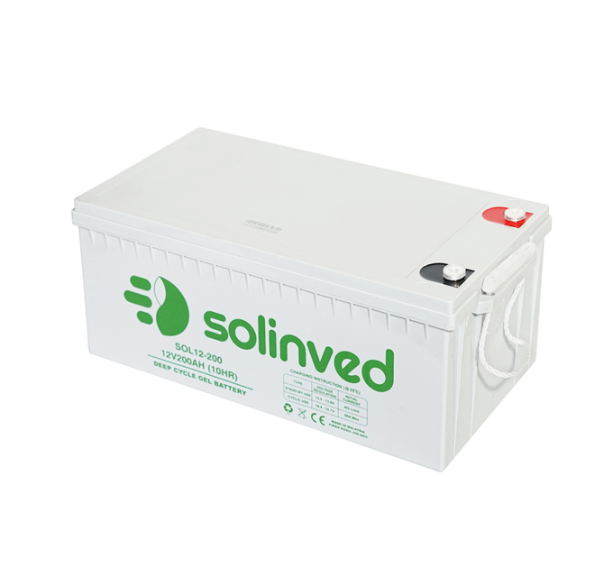 Акумуляторна батарея SOLINVED 200-12 GEL 12V 200 Ah (522 x 240 x 224), 60.3 kg Grey Q1 / 48