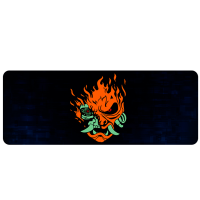 Килимок 300*600 тканинний Cyberpunk Fire Skull з боковою прошивкою, товщина 2 мм, Пакет