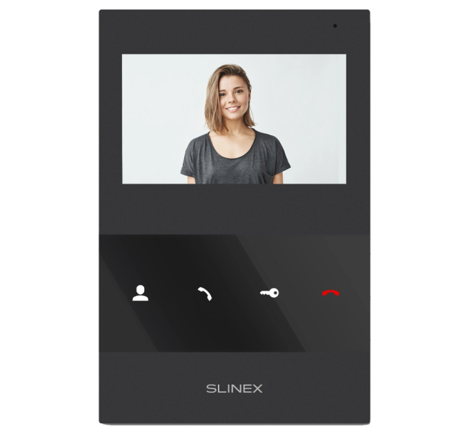 Аналоговий відеодомофон Slinex SQ-04M (black), 4,3” кольоровий екран TFT, слот microSD, 119×175×21 мм