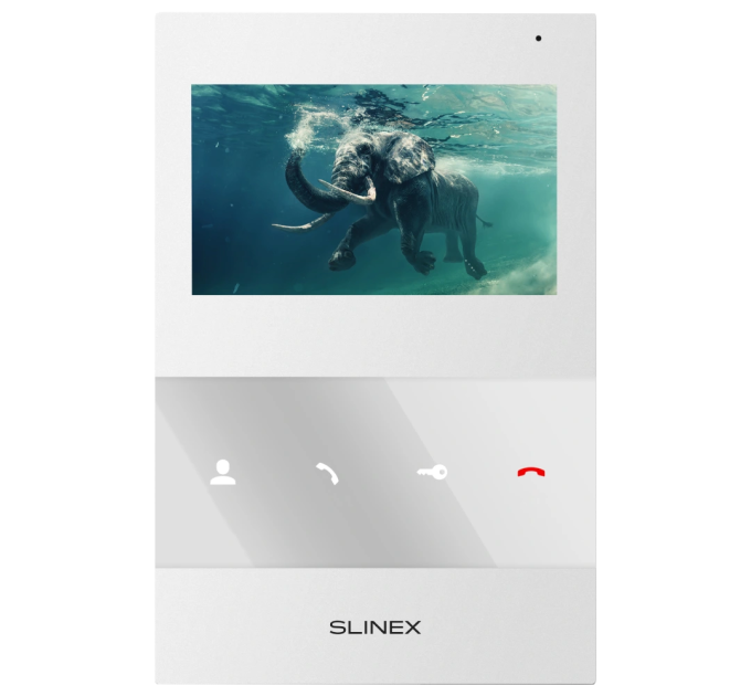 Аналоговий відеодомофон Slinex SQ-04M (white), 4,3” кольоровий екран TFT, слот microSD, 119×175×21 мм