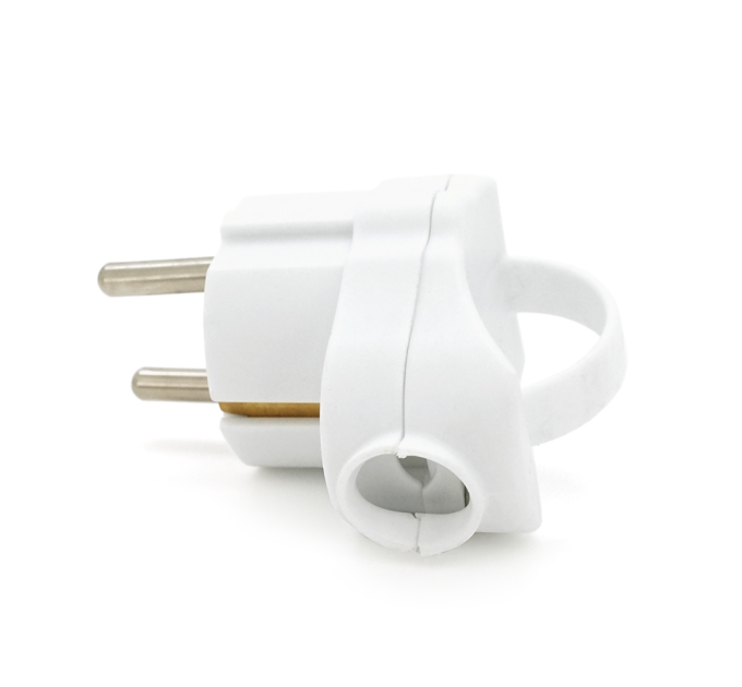 Вилка із заземленням кутова з кільцем, розбірна SQ-GP-003, 16А 220V, White, Q200