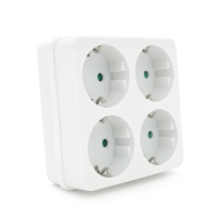 Розетка 4-х місна із заземленням SQ-RB-01 / 04A, 4x16A 250V~Max, 3500W, White, Q100