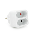 Розетка двійник без заземлення SQ-ZDB01 / 2, 2x2.5A(10A) 250V~Max, 1100W, White, 2Р, Q200