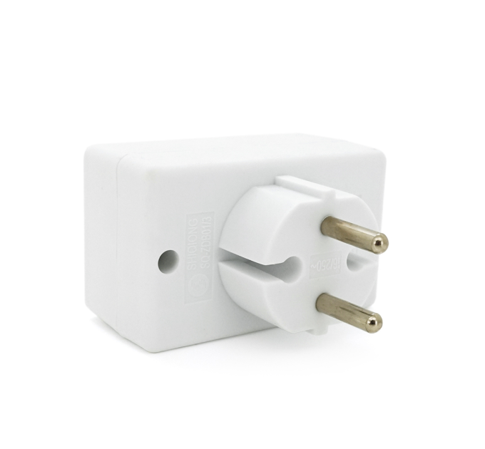 Розетка трійник без заземлення SQ-ZDB01 / 3, 3x2.5A(10A) 250V~Max, 1700W, White, 2Р, Q100