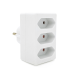 Розетка трійник без заземлення SQ-ZDB01 / 3, 3x2.5A(10A) 250V~Max, 1700W, White, 2Р, Q100