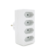 Розетка 4-х місна без заземлення SQ-ZDB01 / 4, 4x2.5A(10A) 250V~Max, 2300W, White, 2Р, Q100