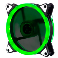 Кулер корпусний 12025 DC sleeve fan 4pin - 120*120*25мм, 12V, 1100об / хв, Green, двосторонній
