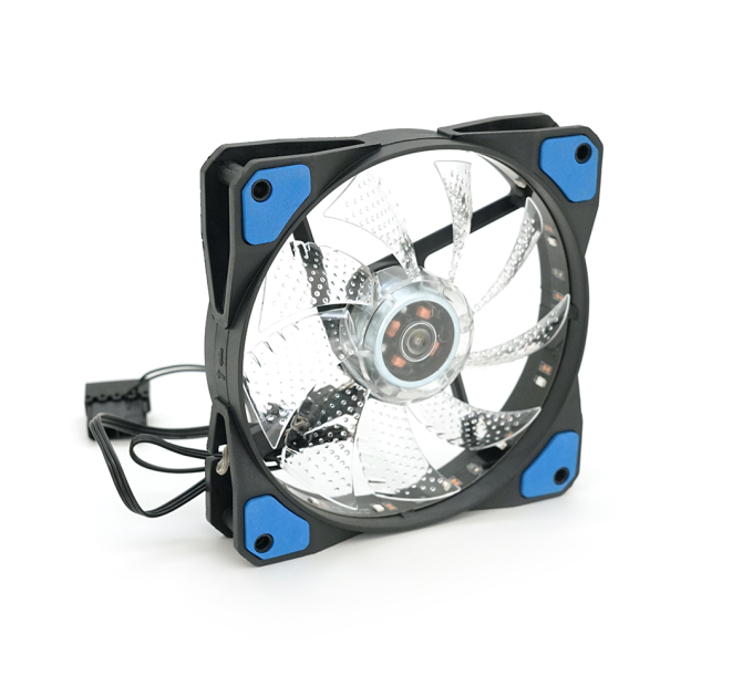 Кулер корпусний 12025 DC sleeve fan 3pin + 4pin - 120*120*25мм, 12V, 1100об / хв, Blue