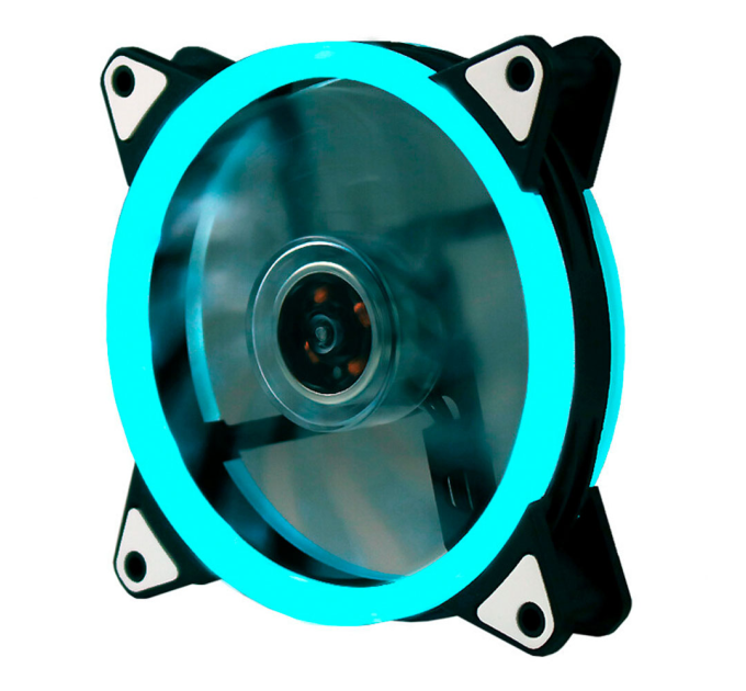 Кулер корпусний 12025 DC sleeve fan 4pin - 120 * 120 * 25мм, 12V, 1200об / хв, Ice-Blue, двосторонній