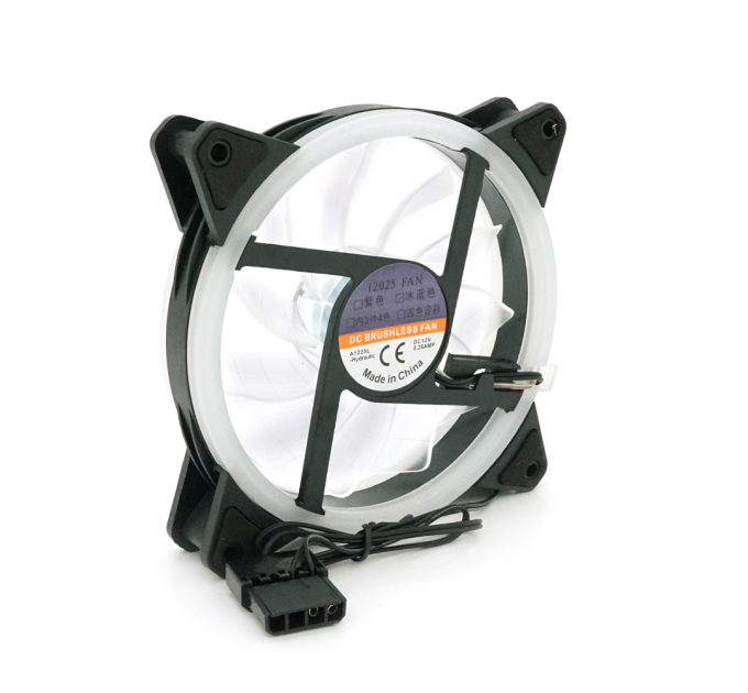 Кулер корпусний 12025 DC sleeve fan 4pin - 120 * 120 * 25мм, 12V, 1200об / хв, Ice-Blue, двосторонній