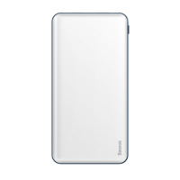PowerBank Baseus Simbo 10000mAh, Input: 5V / 2,4А / 1,5А(Type-C,Lightning), Output:5V / 3А / 2,1А(Type-C,USB), FastCharge,Q1,plastic,White