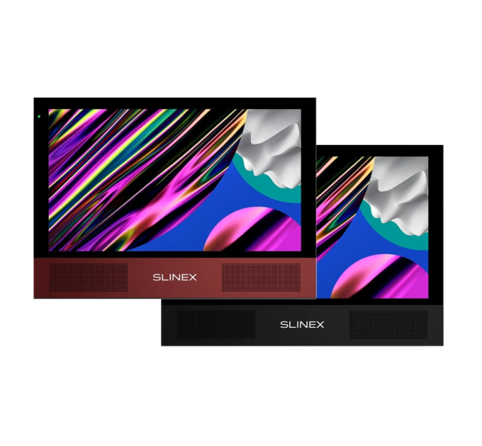 AHD відеодомофон Slinex Sonik 10 (black / red), 10” сенсорний IPS екран, запис руху, слот microSD, 248×177×21 мм