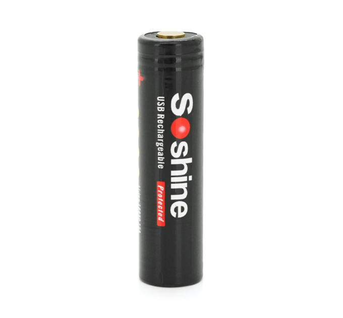 Акумулятор Li-Ion Soshine 18650 18650USB-3.7-2600, microUSB, 2600mAh, 2.5A, 4.2 / 3.6 / 2.75V, Black