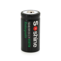 Акумулятор Soshine 16340 / CR123 Li-Ion, 700mAh, 1A, 4.2 / 3.7 / 2.5V, Button Top, Black