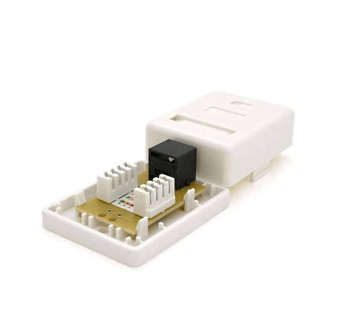 Розетка RITAR UTP 8P8C RJ45 1 порт Cat-6, накладна біла Q300