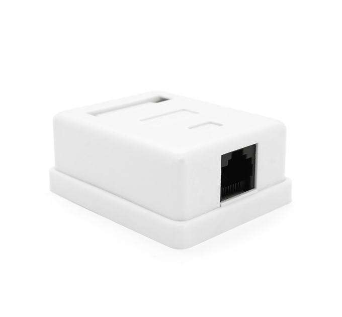 Розетка RITAR UTP 8P8C RJ45 1 порт Cat-6, накладна біла Q300