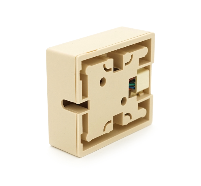 Розетка Ritar UTP 8P8C RJ45 1 порт Cat-3, бежева накладна на липучці