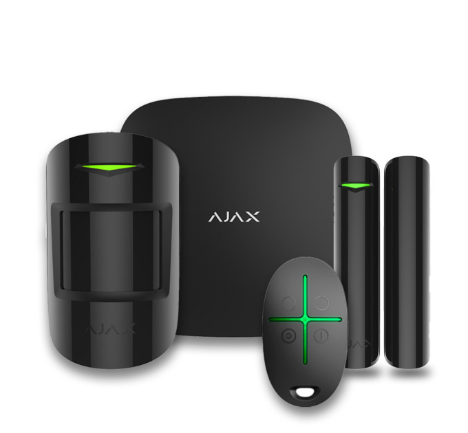 Комплект бездротової сигналізації Ajax StarterKit 2 black ( Hub 2 / MotionProtect / DoorProtect / SpaceControl )