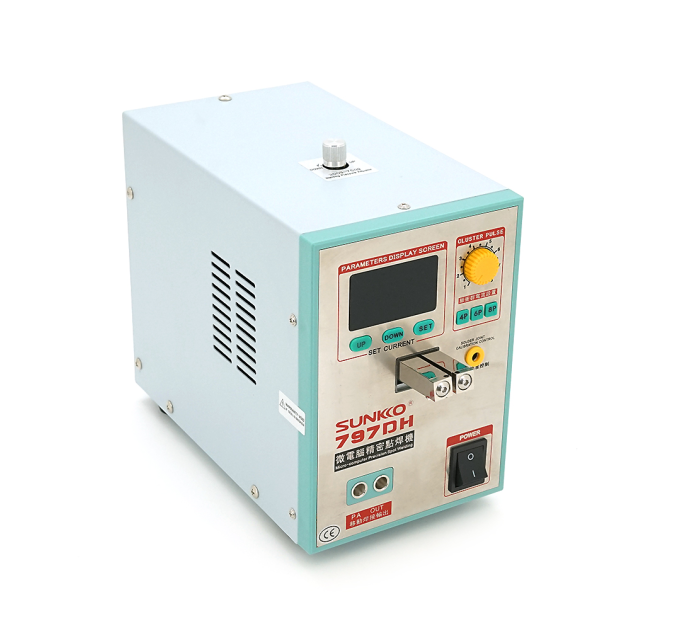 Апарат точкового зварювання конденсаторний SUNKKO S797DH, Ni-Cd, Ni-MH, Li-Ion, стрічка 0,3 мм, струм 800А, 220V, 245х200х140 мм, 9 kg, 3,8kW
