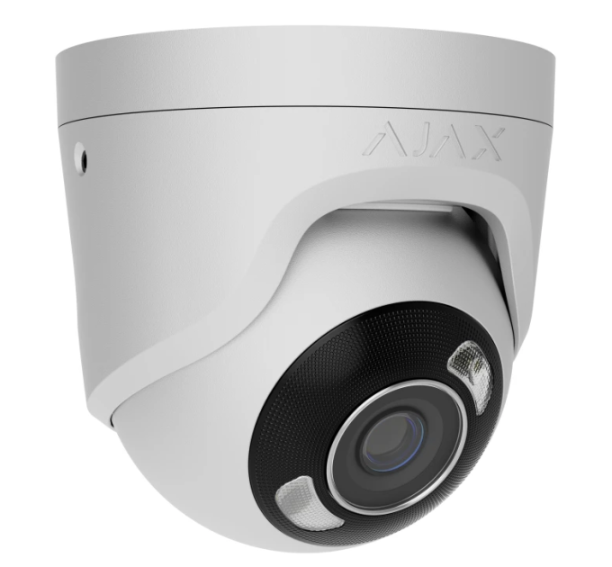 8 Mp IP охоронна відеокамера з гібридним підсвічуванням Ajax TurretCam HL (8 Mp / 4 mm) White