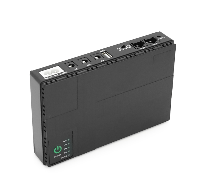 ДБЖ UPS-36W DC1036P для роутерів / комутаторів / PON / POE-430, 5 / 9 / 12V, 1A / 2А, 10400мAh, Black, BOX