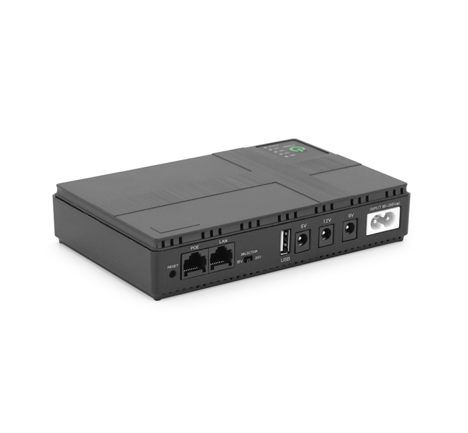 ДБЖ UPS-36W DC1036P-10 для роутерів / комутаторів / PON / POE-430(15-24V), 5 / 9 / 12V, 10400мAh, USB 3.0, Black, BOX